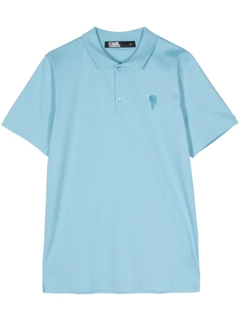 Karl Lagerfeld Ikonik embroidered polo shirt Blue 745028542232