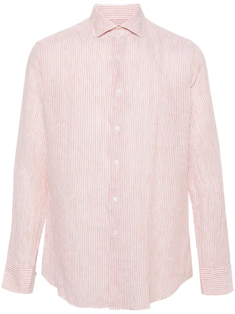 Dell'oglio striped linen shirt Orange WALTEREBLW12849