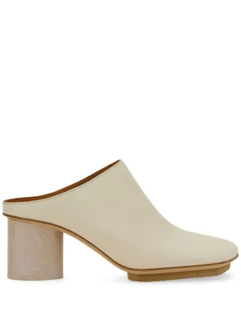 Uma Wang square-toe leather mules Neutrals US9193UW101