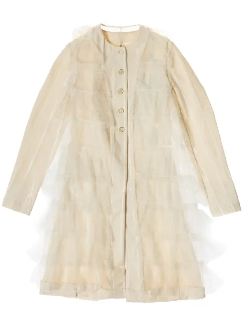 Uma Wang layered single-breasted coat Neutrals UW8012UW101