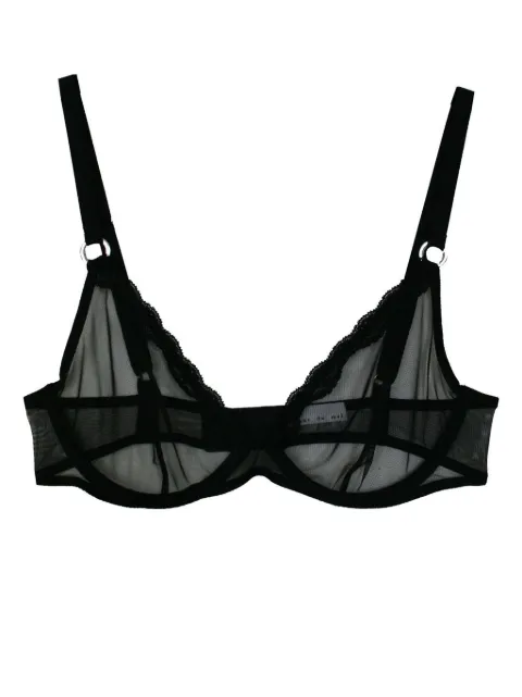 Fleur Du Mal sheer tulle demi bra Black BR04000100