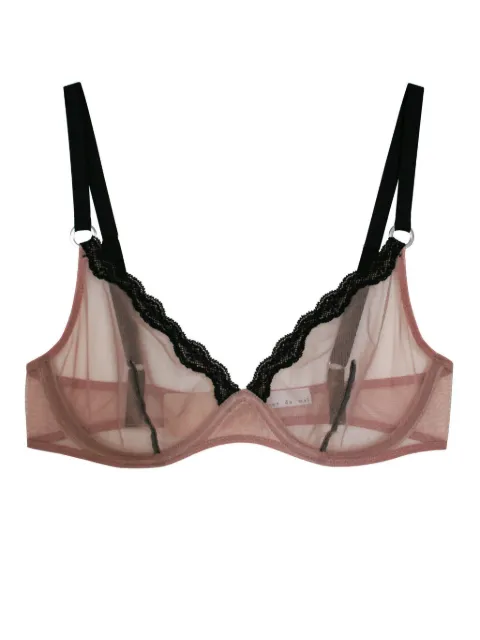 Fleur Du Mal sheer tulle demi bra Neutrals BR04000400