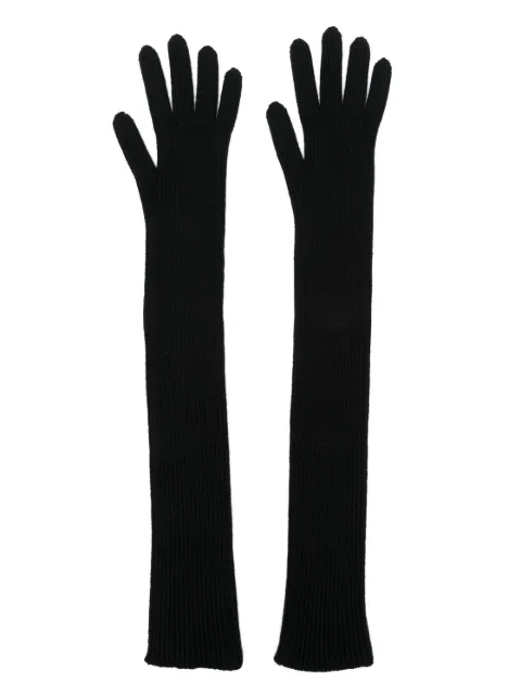 Moncler logo-patch ribbed gloves Black J20933A00002M1131