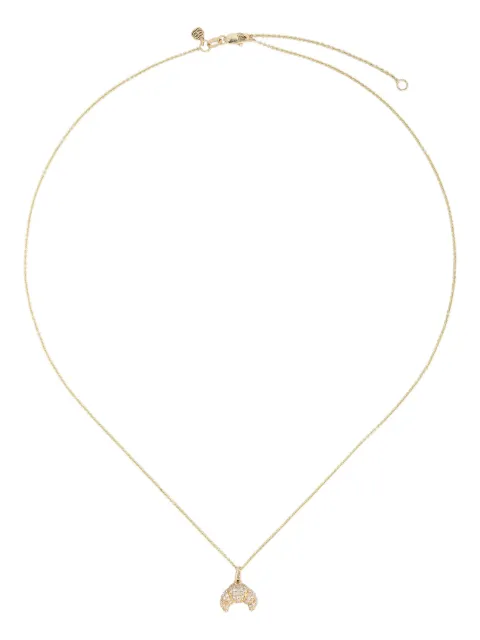 Sydney Evan 14kt yellow gold small Croissant Charm diamond necklace Gold CKE1784Y18XT