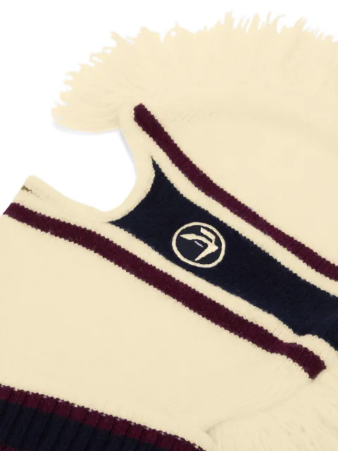 AMBUSH fringed knitted balaclava Neutrals BMLC001F24KNI0013131