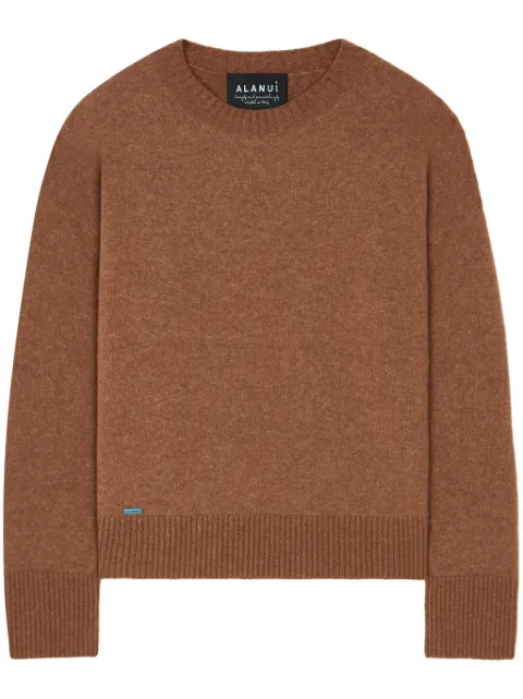 Alanui ribbed-edge cashmere-blend jumper Brown LWHE067E24KNI0016200