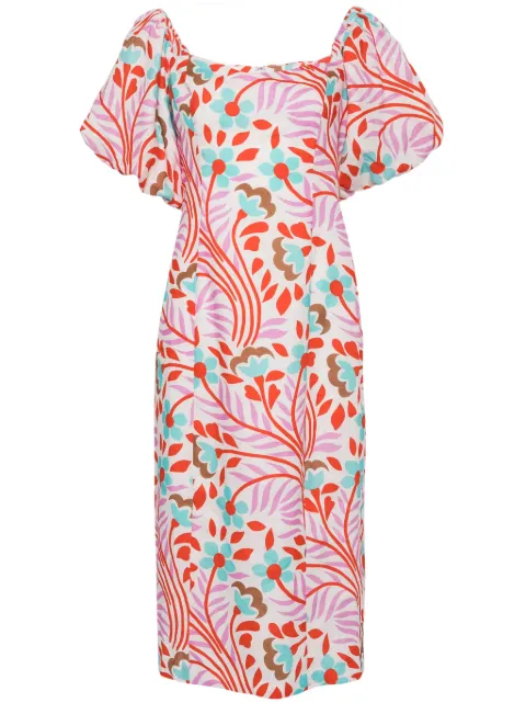 Rhode Karima linen midi dress White DR00731LIP