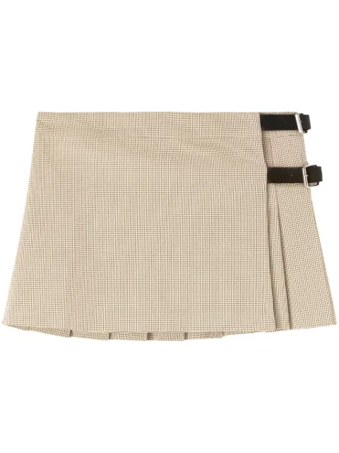 AMBUSH checkered belted miniskirt Neutrals BWCU006F24FAB0026D00