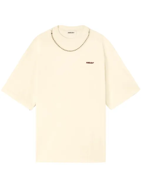 AMBUSH ball chain-detail T-shirt Neutrals BMAA001F24JER0013110