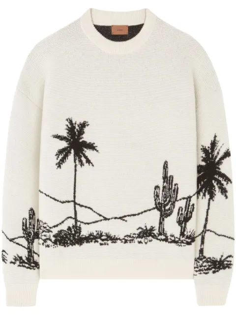 Alanui desert print-knitted jumper White LMHE033E24KNI0050310