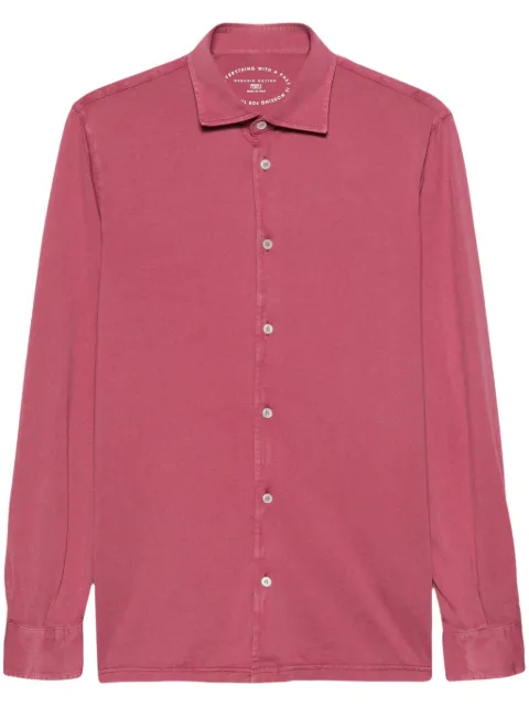 Fedeli plain organic-cotton shirt Pink 7EUF0109