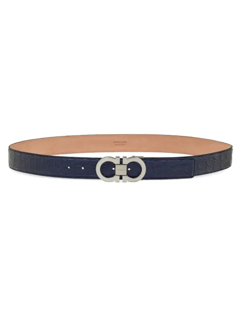 Ferragamo adjustable Gancini-buckle belt Blue 776986