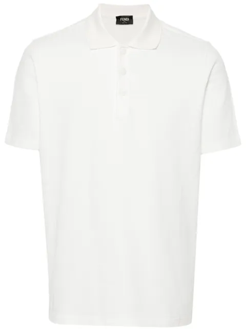 FENDI FF-pattern cotton polo shirt White FAF717AR5G