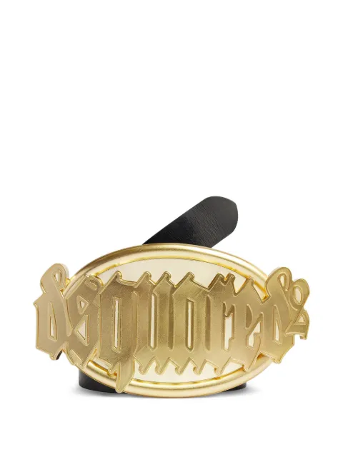 DSQUARED2 logo-plaque leather belt Black BEM063512904907