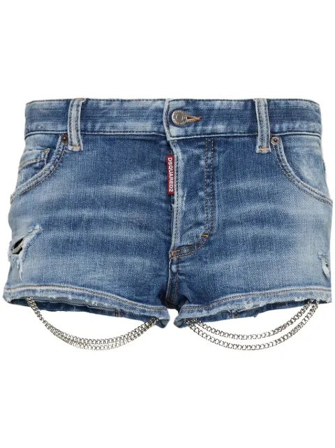 DSQUARED2 chain-detail denim mini shorts Blue S72MU0508S30872