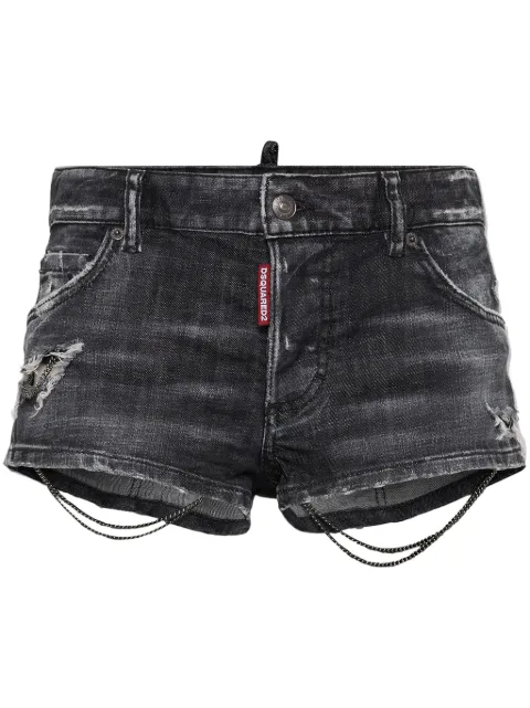 DSQUARED2 chain black denim hot pants Black S72MU0509S30357