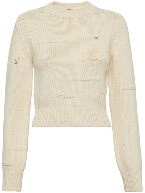 DSQUARED2 ripped-detailing knitted jumper Neutrals S72HA1220D13061