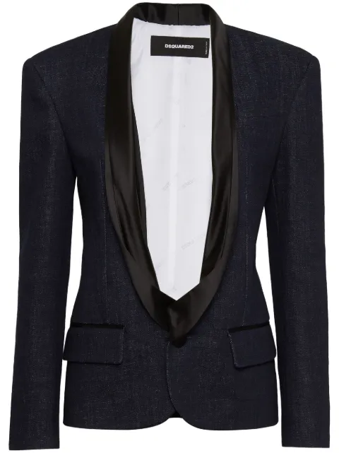 DSQUARED2 shawl-lapels single-breasted blazer Blue S72BN0684S30664