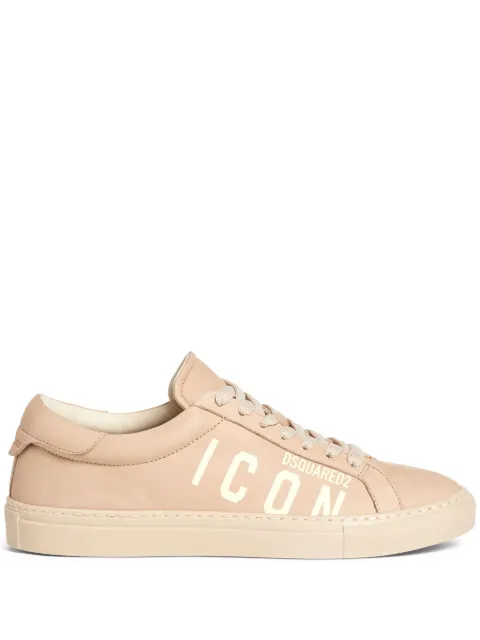 DSQUARED2 logo-print leather sneakers Neutrals SNM038409700001