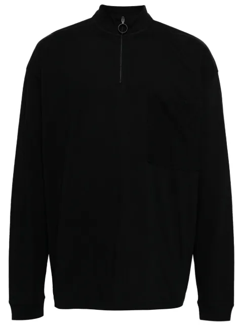 Off-White half-zip cotton hoodie Black OMAA027R20185010