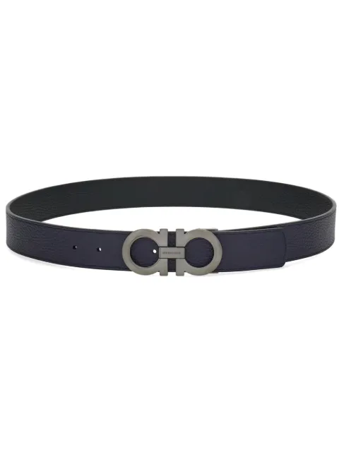 Ferragamo Gancini reversible leather belt Blue 776307