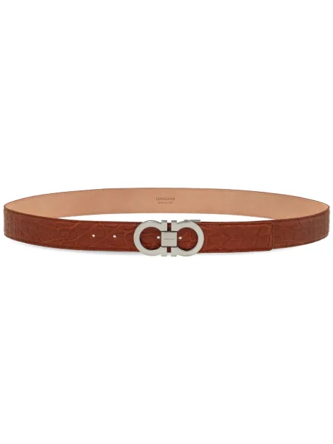 Ferragamo adjustable Gancini-buckle belt Brown 776984