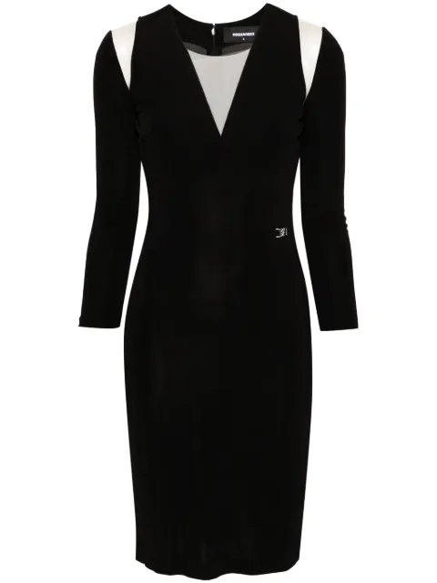 DSQUARED2 logo-plaque mesh-detail dress S75CV0847S24588