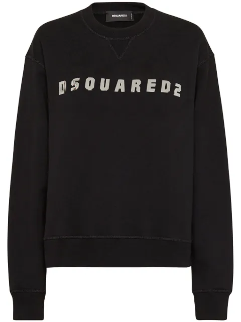 DSQUARED2 logo-print cotton sweatshirt Black S72GU0467S25516