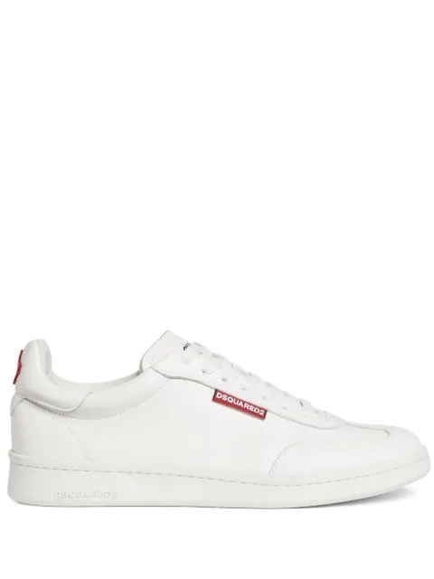 DSQUARED2 logo-tag leather sneakers White SNM038125107848