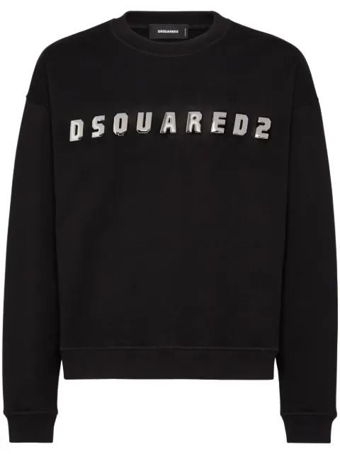 DSQUARED2 logo-print cotton sweatshirt Black S71GU0690S25516