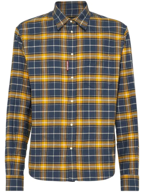 DSQUARED2 long-sleeve checked shirt Yellow S71DM0739D35132