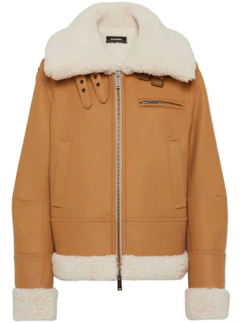 DSQUARED2 Easy faux-shearling jacket Neutrals S72AM1082S53003