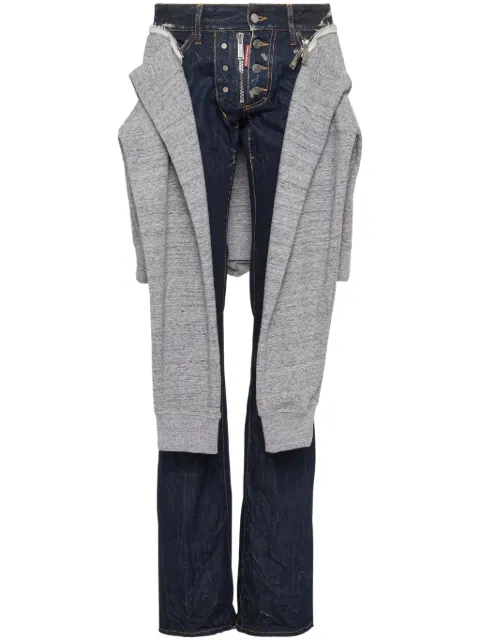 DSQUARED2 layered cotton denim jeans Blue S71LB1539S30309