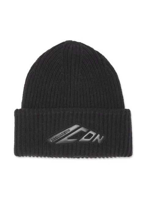 DSQUARED2 Icon ribbed-knit beanie Black KNM018701W02695