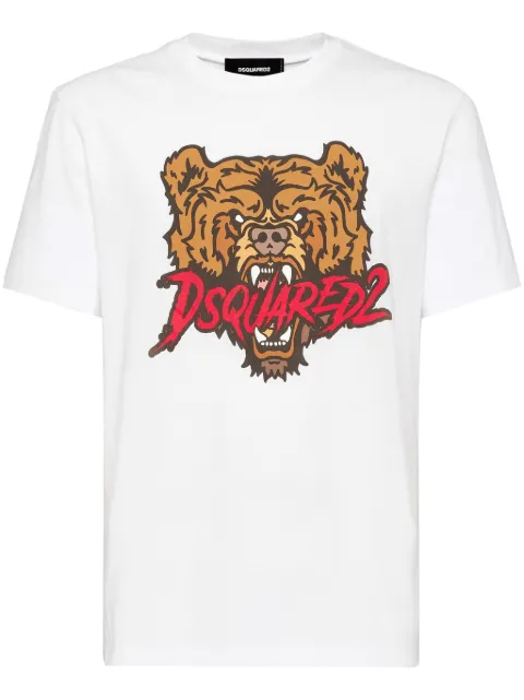DSQUARED2 graphic-print cotton T-shirt White S74GD1316D20014