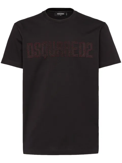 DSQUARED2 crystal-logo cotton T-shirt Black S74GD1327S23009