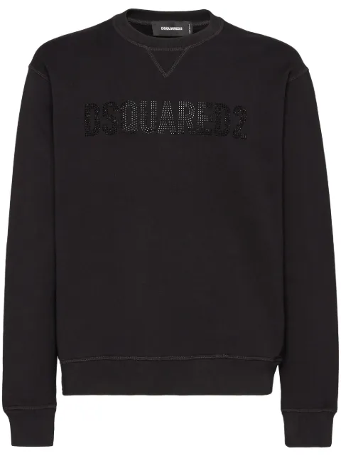 DSQUARED2 logo-print cotton sweatshirt Black S74GU0836S25516