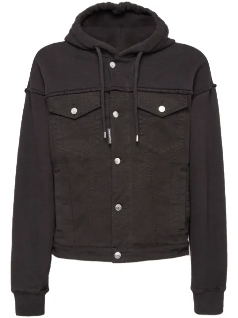DSQUARED2 layered-hood denim jacket Black S74HG0163DTJ001