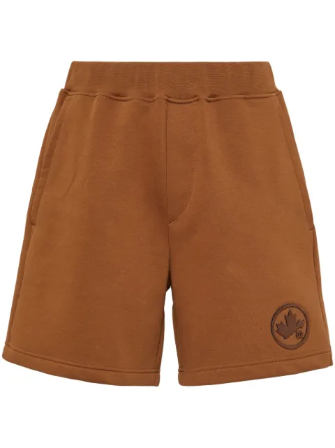 DSQUARED2 logo-appliqué cotton track shorts Brown S74MU0853D25006