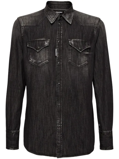 DSQUARED2 washed-denim shirt Black S74DM0848S30826