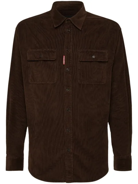 DSQUARED2 long-sleeve corduroy shirt Brown S74DM0874S54097
