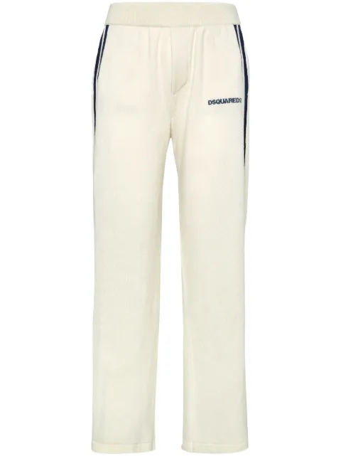 DSQUARED2 logo-embroidered side-stripe track pants White S74KB0927D13051