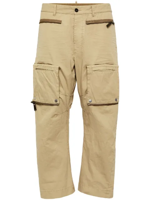 DSQUARED2 zip-detail straight-leg cargo trousers Neutrals S74KB0924S41794