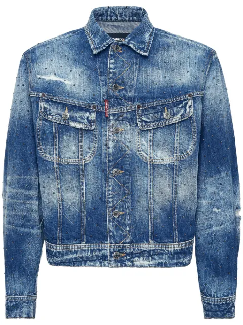 DSQUARED2 beaded denim jacket Blue S74AM1518S30309