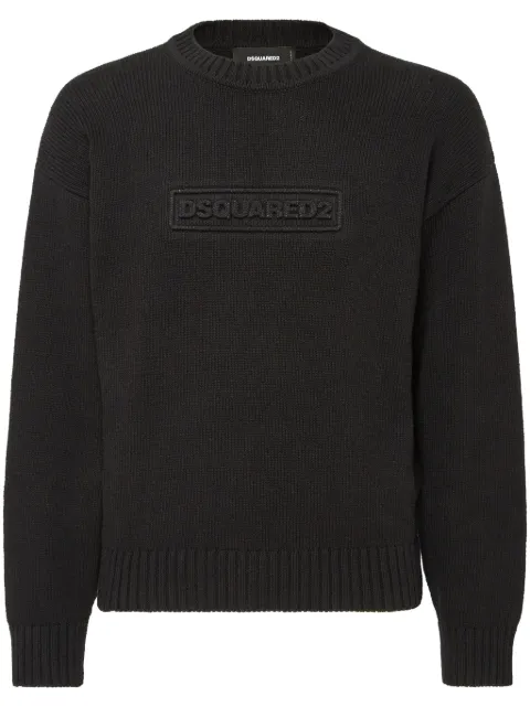 DSQUARED2 logo-print knitted jumper Black S74HA1475D13029