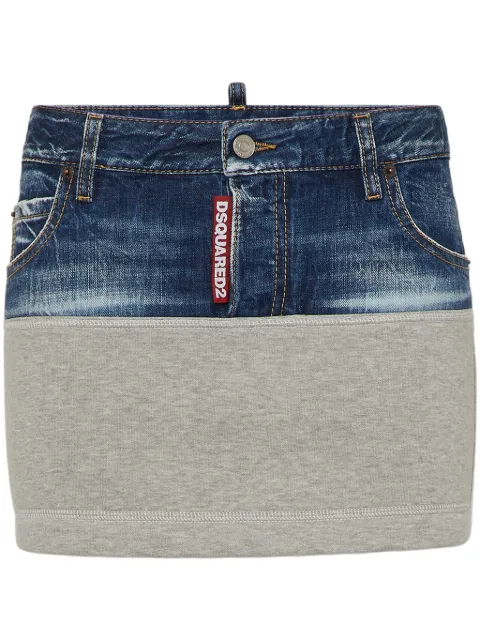 DSQUARED2 contrasting-fabric mini skirt Grey S75MA0963DTJ004