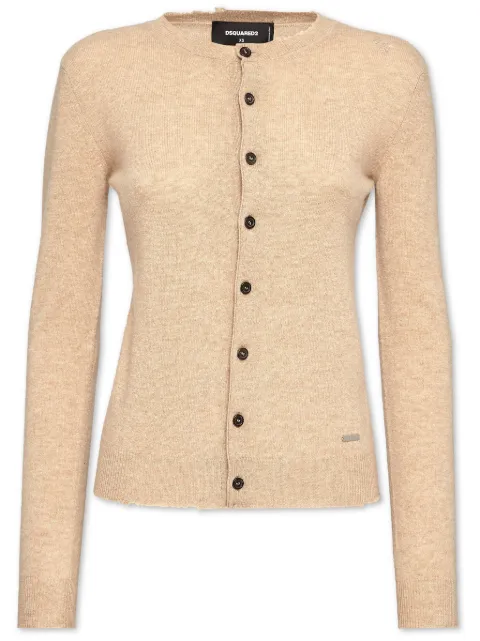 DSQUARED2 crew-neck cardigan Neutrals S75HA1296D13044