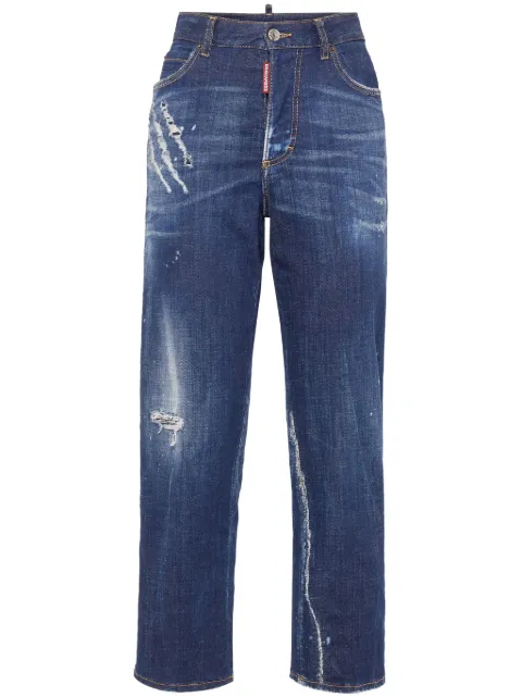 DSQUARED2 distressed straight-leg jeans Blue S75LB0942S30342