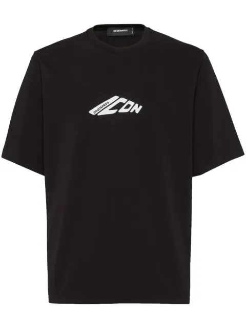 DSQUARED2 graphic-print cotton T-shirt Black S79GC0096D20033