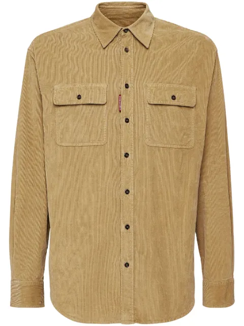 DSQUARED2 long-sleeve corduroy shirt Neutrals S74DM0874S54097